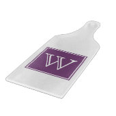 Paars vierkant monogram snijbord snijplank (Hoek)