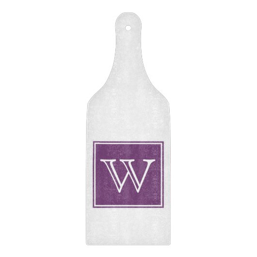 Paars vierkant monogram snijbord snijplank (Voorkant)