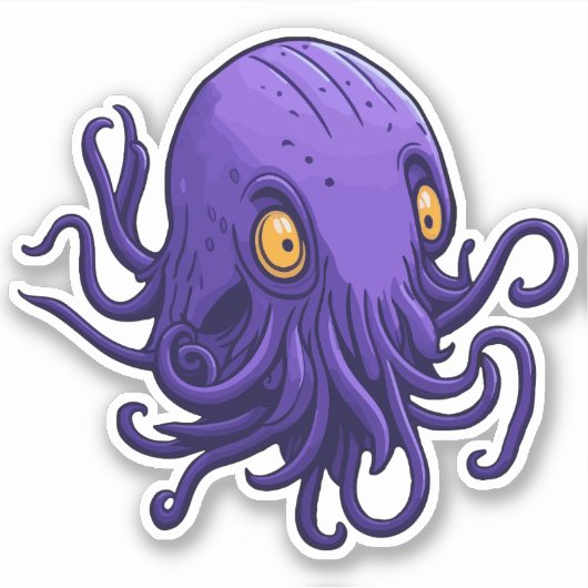 Paars vierkant sticker (Voorkant)