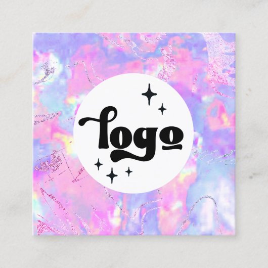 paars vierkant visitekaartje (Voorkant)