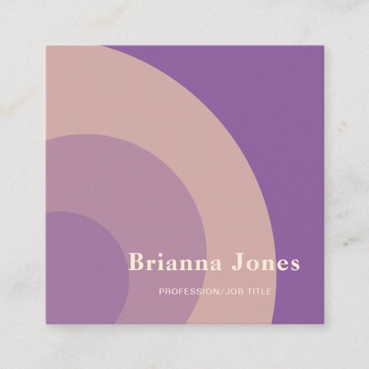 Paars Vierkante Visitekaartje (Voorkant)