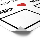 Paar's vingerafdruk Bruiloft Poster (Hoek)