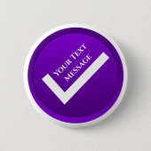 Paars Vinkje Symbool Ronde Button 5,7 Cm (Voorkant)
