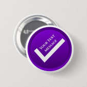 Paars Vinkje Symbool Ronde Button 5,7 Cm (Voorkant /achterkant)