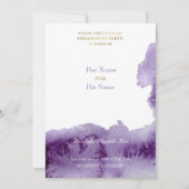 Paars Vintage Elegante Waterverf Bruiloft Kaart (Voorkant)