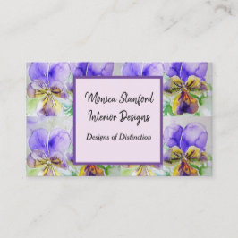 Paars Viola Flowers Waterverf Visitekaartje