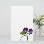 Paars Viola Pansy Stationery Briefpapier (Staand voorkant)