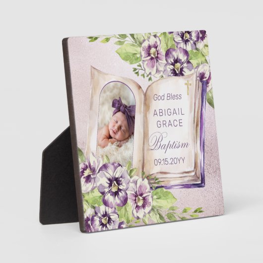 Paars Violet Artsen Foto Unieke Baptism Keepomwill Fotoplaat (Voorkant)
