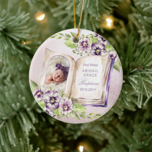 Paars Violet Artsen Foto Unieke Baptism Keepomwill Keramisch Ornament