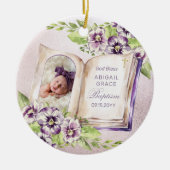 Paars Violet Artsen Foto Unieke Baptism Keepomwill Keramisch Ornament (Voorkant)