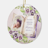 Paars Violet Artsen Foto Unieke Baptism Keepomwill Keramisch Ornament (Links)