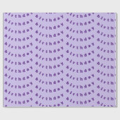 Paars Violet Birthday Wrapping Paper Cadeaupapier (Vlak)