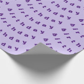 Paars Violet Birthday Wrapping Paper Cadeaupapier (Hoek)