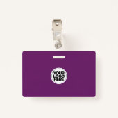 Paars Violet Business Foto Personeel ID Badge (Achterkant met clip)