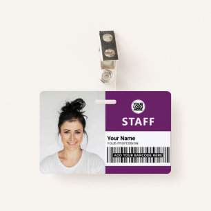 Paars Violet Business Foto Personeel ID Badge