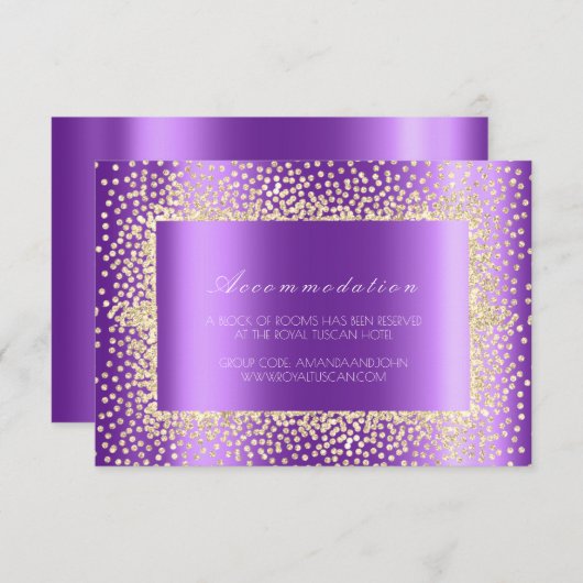 Paars Violet Crystal Wedding Hotel Accommodatie3 Informatiekaartje (Voorkant / Achterkant)