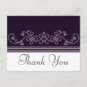 Paars Violet Dank je Briefkaart