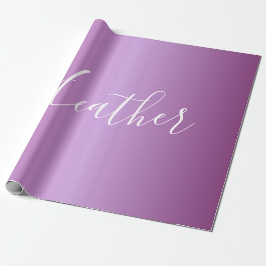 Paars Violet en aangepast witboek Cadeaupapier (Uitgerold)