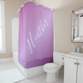 Paars Violet en aangepast witboek Douchegordijn (In situ)