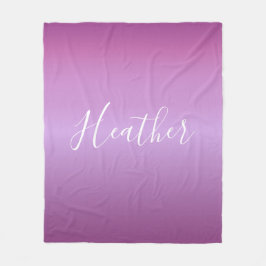 Paars Violet en aangepast witboek Fleece Deken