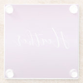 Paars Violet en aangepast witboek Glazen Onderzetter (Achterkant)