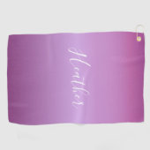 Paars Violet en aangepast witboek Golfhanddoek (Horizontaal)