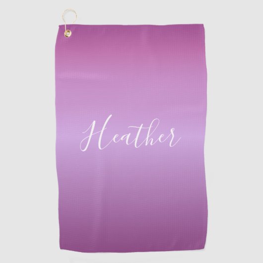 Paars Violet en aangepast witboek Golfhanddoek (Voorkant)