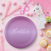 Paars Violet en aangepast witboek Papieren Bordje (Feest)