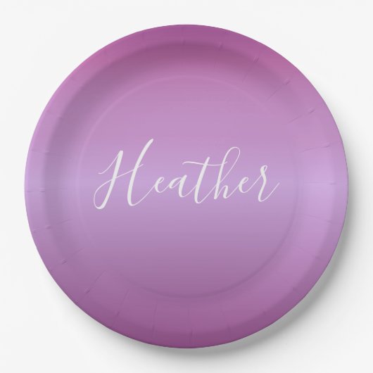 Paars Violet en aangepast witboek Papieren Bordje (Voorkant)