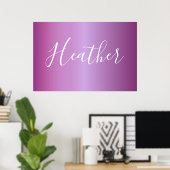 Paars Violet en aangepast witboek Poster (Thuiskantoor)