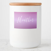 Paars Violet en aangepast witboek Voedselcontainer Etiket (Voorkant)