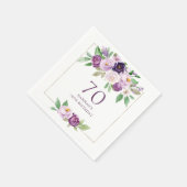 Paars | Violet Floral 70ste verjaardag Servet (Hoek)
