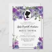 Paars Violet Florals Regency Era Vrijgezellenfeest Kaart (Voorkant)