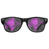 PAARS VIOLET FRACTAL ROOS RETRO ZONNEBRIL (Voorkant)