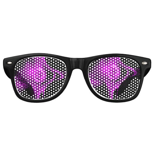 PAARS VIOLET FRACTAL ROOS RETRO ZONNEBRIL (Voorkant)