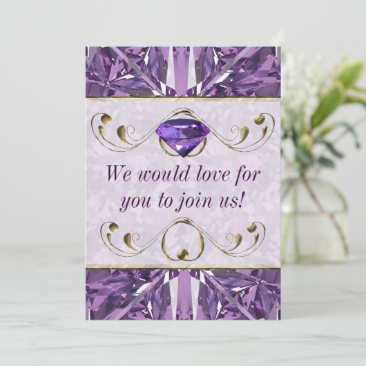 Paars, Violet Gem Kaart (Staand voorkant)