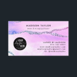 Paars Violet Glitter Agate Custom Logo Monogram Visitekaartje<br><div class="desc">Modern Elegant Classic Paars Violet Glitter Marble Agate Monogram Visitekaartje</div>