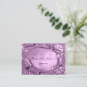 Paars Violet Glitter Confetti Makeup Artiest Vip Visitekaartje (Staand voorkant)