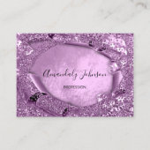 Paars Violet Glitter Confetti Makeup Artiest Vip Visitekaartje (Voorkant)