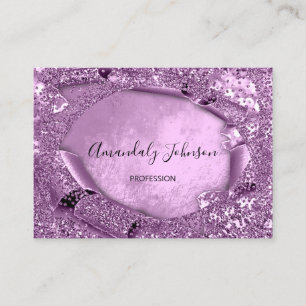 Paars Violet Glitter Confetti Makeup Artiest Vip Visitekaartje