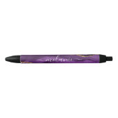 Paars Violet Gold Glitter Jouw naam Pen (Voorkant)