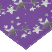 Paars Violet Grey Stars Patroon Festive Elegant Tafelkleed (Gekanteld)