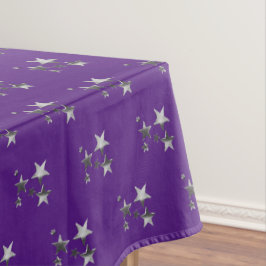 Paars Violet Grey Stars Patroon Festive Elegant Tafelkleed