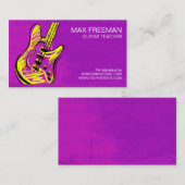 Paars Violet Guitar Teacher Visitekaartje (Voorkant / Achterkant)