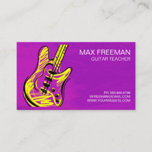 Paars Violet Guitar Teacher Visitekaartje