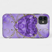 Paars, Violet Hartedelsteen Case-Mate iPhone Case (Achterkant (horizontaal))