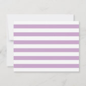 Paars Violet Heart Feminine Script Girly Stripe Notitiekaartje (Achterkant)