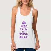 Paars Violet Keep Calm en Jouw tekst Tanktop (Voorkant)