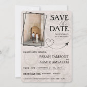 Paars Violet Marokko Paspoort Save The Date (Achterkant)