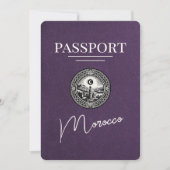Paars Violet Marokko Paspoort Save The Date (Voorkant)